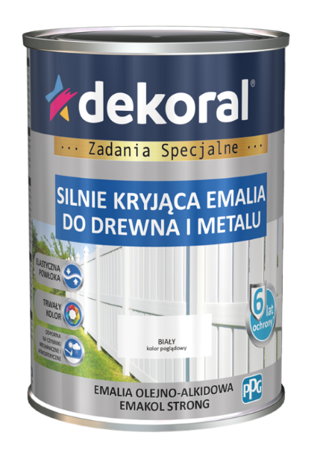 Farba olejno-alkidowa DEKORAL EMAKOL STRONG biały mat 0,9L