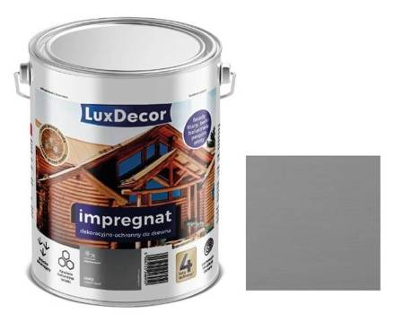 Impregnat do drewna dekoracyjno-ochronny LUXDECOR Szary 4,5L