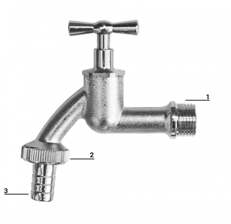 Kran GZ 3/4", wyjście na wąż 3/4" BRADAS GKK023419