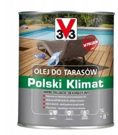 Olej do tarasów V33 POLSKI KLIMAT tek 1L