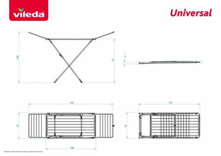 Suszarka na pranie VILEDA Universal X-leg 180x 55x93 cm