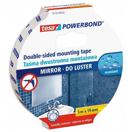 Taśma montażowa dwustronna do luster TESA Powerbond 5mx19mm